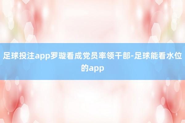 足球投注app罗璇看成党员率领干部-足球能看水位的app