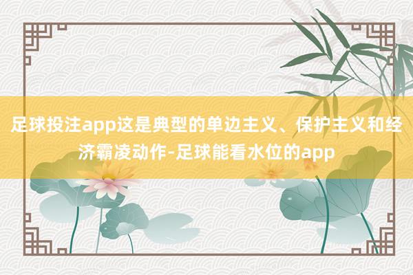 足球投注app这是典型的单边主义、保护主义和经济霸凌动作-足球能看水位的app