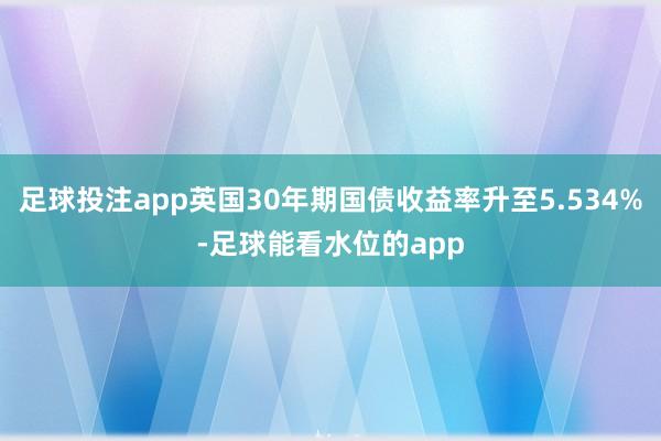 足球投注app英国30年期国债收益率升至5.534%-足球能看水位的app