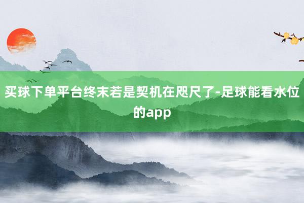 买球下单平台终末若是契机在咫尺了-足球能看水位的app