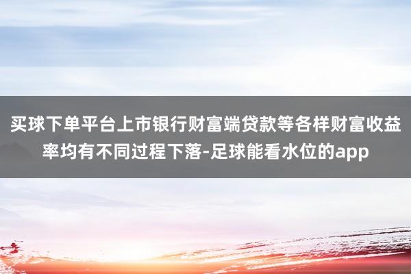 买球下单平台上市银行财富端贷款等各样财富收益率均有不同过程下落-足球能看水位的app