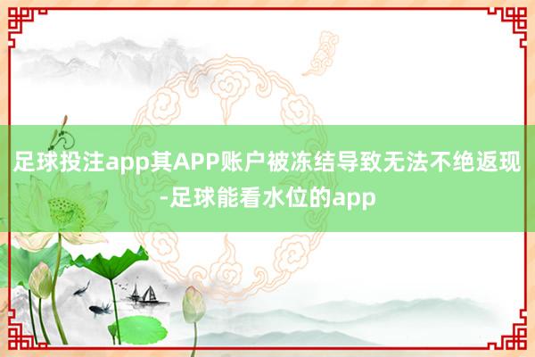 足球投注app其APP账户被冻结导致无法不绝返现-足球能看水位的app