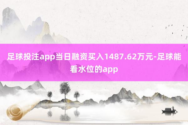 足球投注app当日融资买入1487.62万元-足球能看水位的app