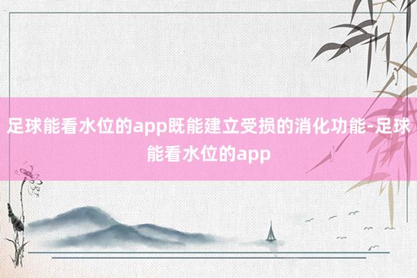 足球能看水位的app既能建立受损的消化功能-足球能看水位的app