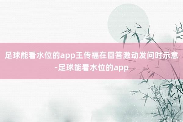 足球能看水位的app王传福在回答激动发问时示意-足球能看水位的app