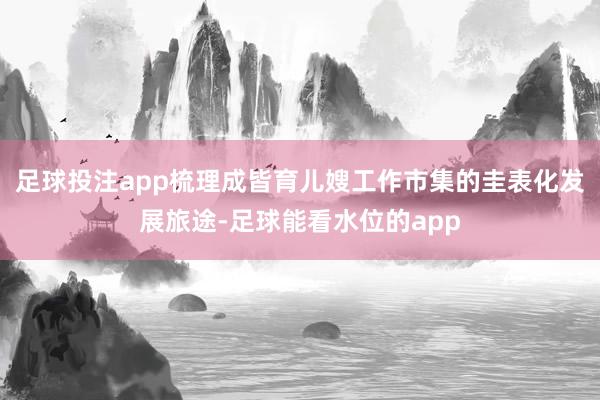 足球投注app梳理成皆育儿嫂工作市集的圭表化发展旅途-足球能看水位的app