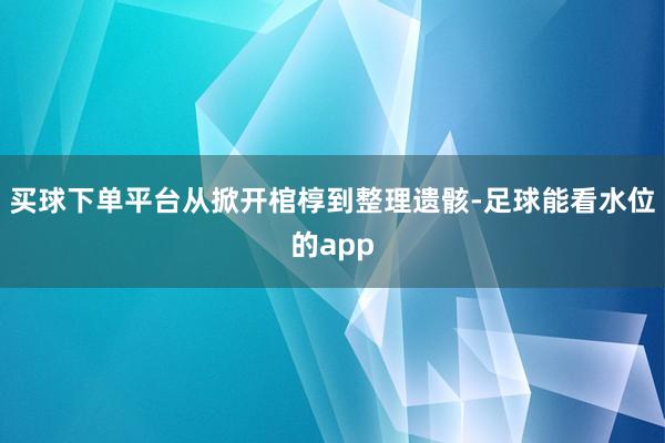 买球下单平台从掀开棺椁到整理遗骸-足球能看水位的app
