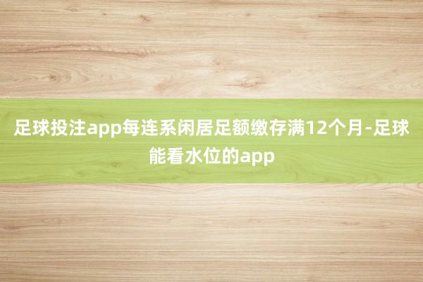 足球投注app每连系闲居足额缴存满12个月-足球能看水位的app