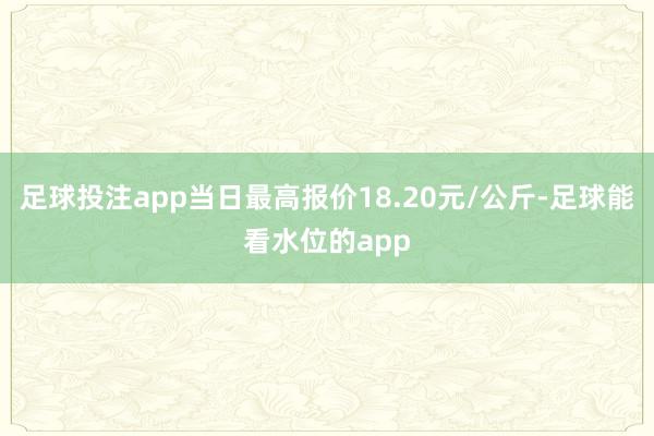 足球投注app当日最高报价18.20元/公斤-足球能看水位的app
