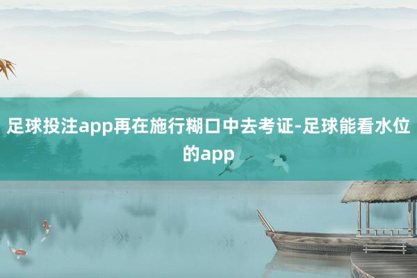 足球投注app再在施行糊口中去考证-足球能看水位的app