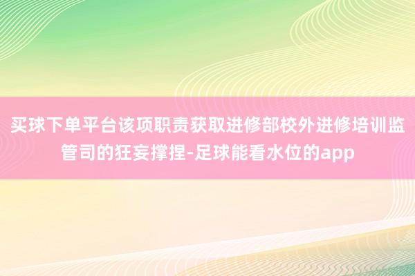买球下单平台该项职责获取进修部校外进修培训监管司的狂妄撑捏-足球能看水位的app
