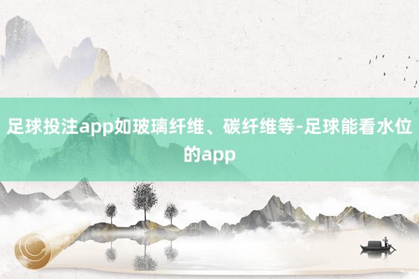 足球投注app如玻璃纤维、碳纤维等-足球能看水位的app