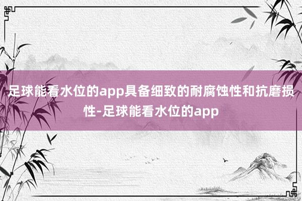 足球能看水位的app具备细致的耐腐蚀性和抗磨损性-足球能看水位的app