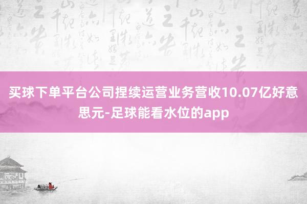 买球下单平台公司捏续运营业务营收10.07亿好意思元-足球能看水位的app