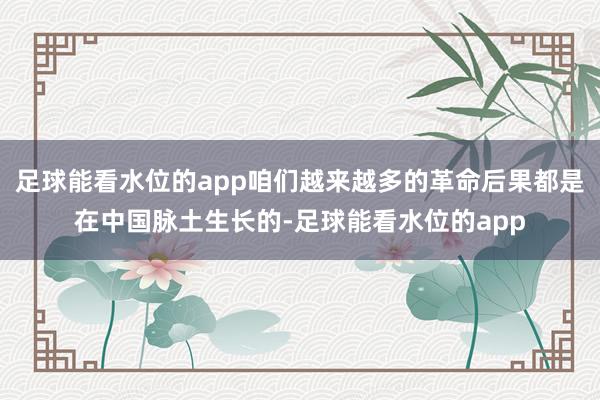 足球能看水位的app咱们越来越多的革命后果都是在中国脉土生长的-足球能看水位的app