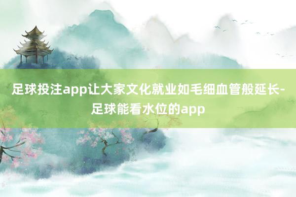 足球投注app让大家文化就业如毛细血管般延长-足球能看水位的app