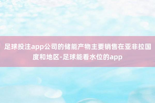 足球投注app公司的储能产物主要销售在亚非拉国度和地区-足球能看水位的app