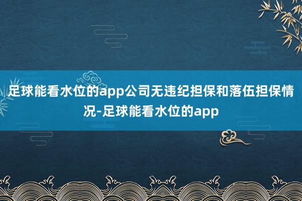 足球能看水位的app公司无违纪担保和落伍担保情况-足球能看水位的app