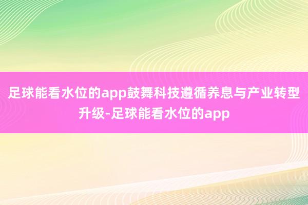 足球能看水位的app鼓舞科技遵循养息与产业转型升级-足球能看水位的app