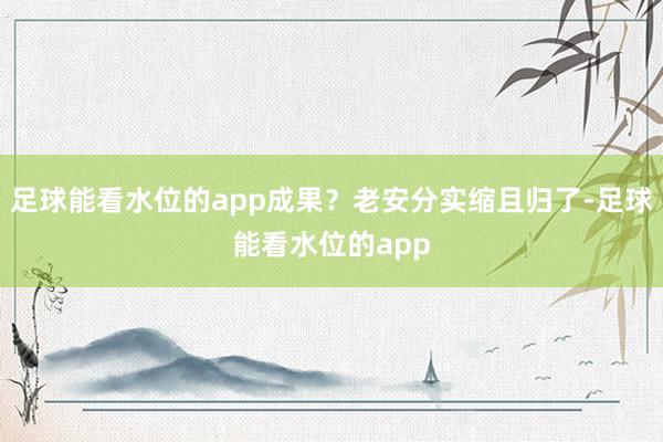 足球能看水位的app成果？老安分实缩且归了-足球能看水位的app